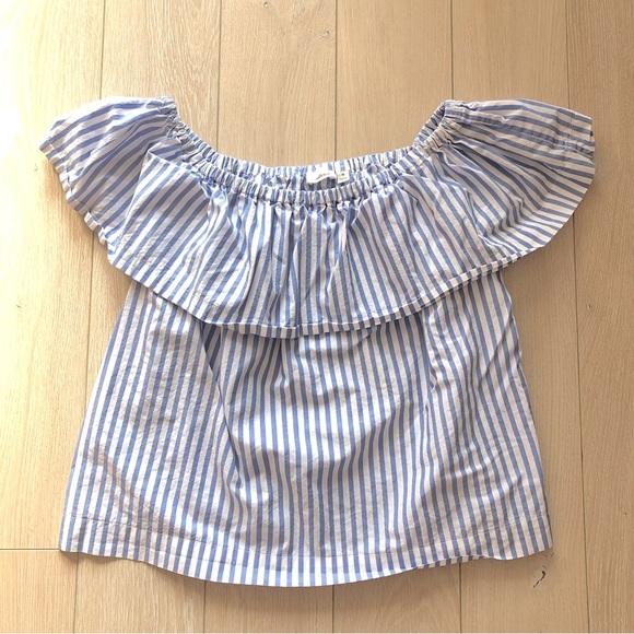 Aritzia Wilfred Hollande Striped Off the Shoulder Top Size M - Picture 2 of 9
